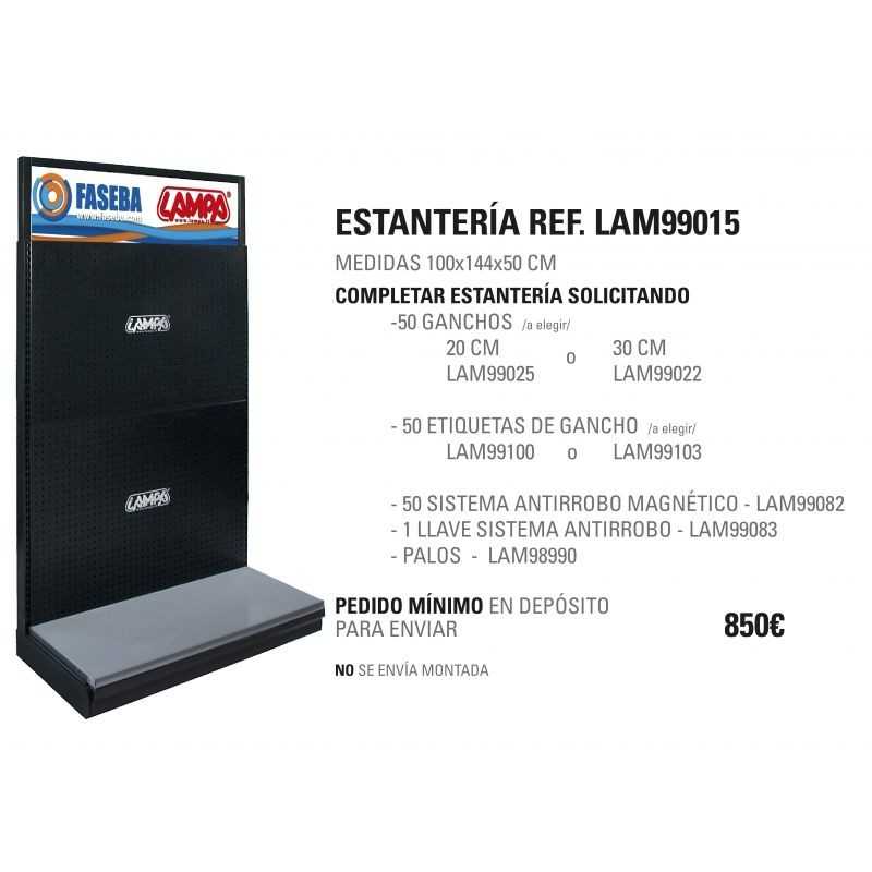 LAMPA Expositor estantería mediano cabecera plana 144X100X50 CM LAM99015