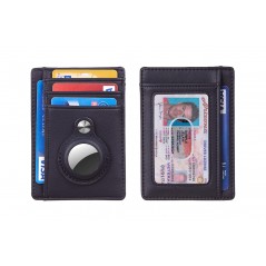 TUDETIC Card Holder Wallet with AirTag - Keep your valuables safe and located TUD-WAT-NEGRVAR