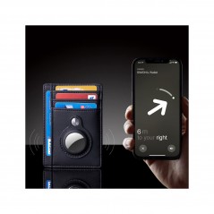 TUDETIC Card Holder Wallet with AirTag - Keep your valuables safe and located TUD-WAT-NEGRVAR